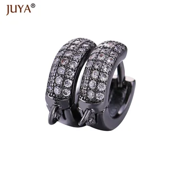 

DIY Earrings Findings Accessories Luxury Zircon Rhinestone Round Earring Hoops Hooks Jewelry Making
