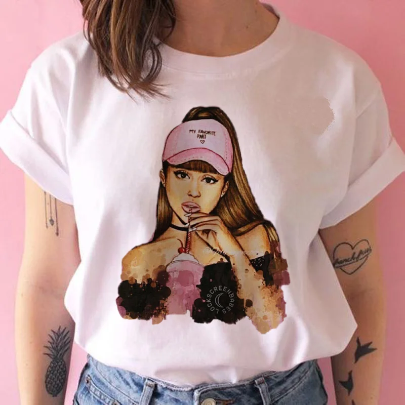 ariana grande T Shirt Women Hip Hop Tops ulzzang Casual tshirt harajuku kawaii 90s t-shirt female O-Neck T-Shirt Women