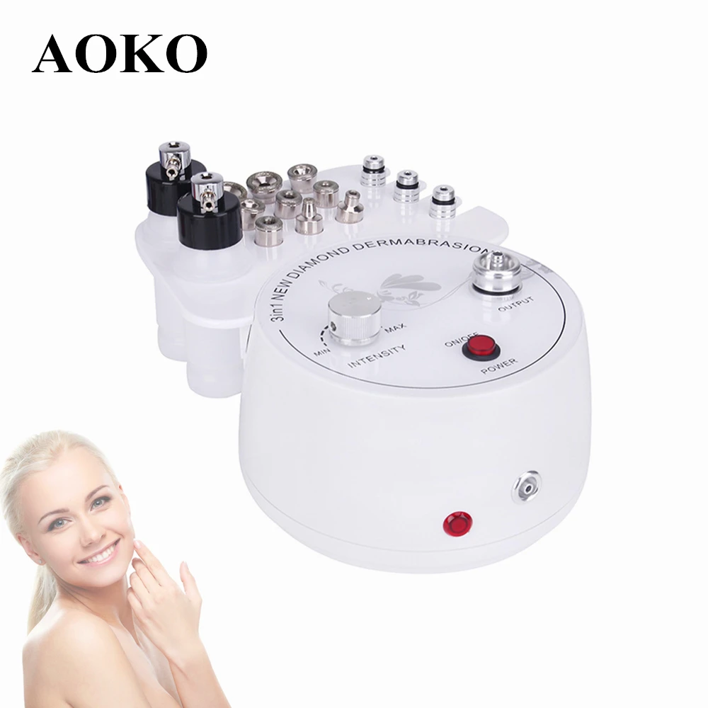 AOKO 3 в 1 сильное всасывание алмазная микродермабразия косметический аппарат для