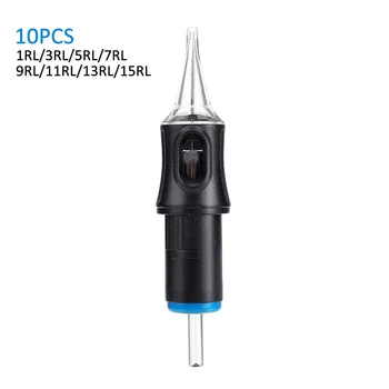 

10PCS RL Tattoo Cartridge Needle Professional Disposable Semi-Permanent Eyebrow Lip Makeup Needles For Tattoo Machine Pen