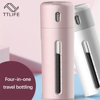 

Portable Soap Bottle 4 In 1 Shampoo Shower Gel Lotion Dispenser Travel Refillable Sub-bottle Press Container Empty Split Bottle