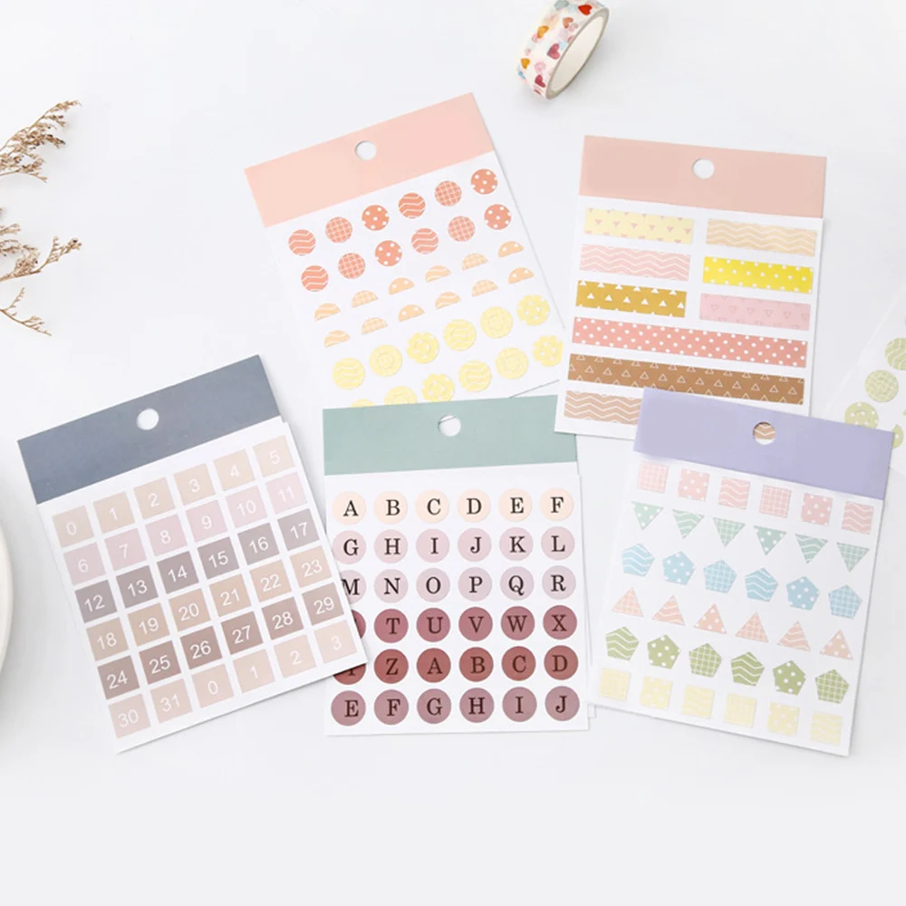 Feature Circle Index sticker Calendar Remarks week plan date Decorative paper school Supplies DIY Crafts 3pcs | Дом и сад