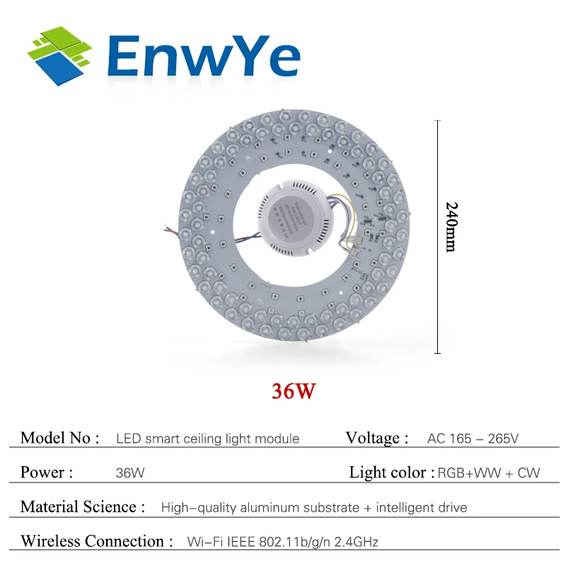 Smart Wifi LED Lamp Chip Beads 36W LED Module DIY Ceiling Light Board Tuya APP Bluetooth Control RGB+WW+CW Dimming led ceiling light ceiling light