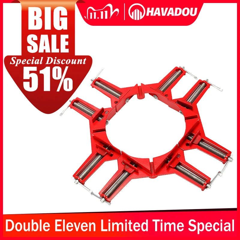 

HAVADOU 4pcs Multifunction 90 Degree Right Angle Clamp DIY Quick Fixed Fishtank Glass Clip Picture Mitre Holder Woodworking Tool