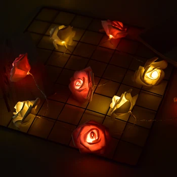 

1.5M 10LEDS Warm White Artificial Flower Bouquet String Lights Foam Rose Fairy Lights 7.6cm*3.3cm*1.7cm