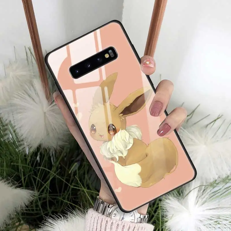 18 Чехол из закаленного стекла с рисунком eevee для samsung Galaxy S10 S10e S9 S8 Note9 Note 10 Plus 5G A50 A30 края из ТПУ - Цвет: 18