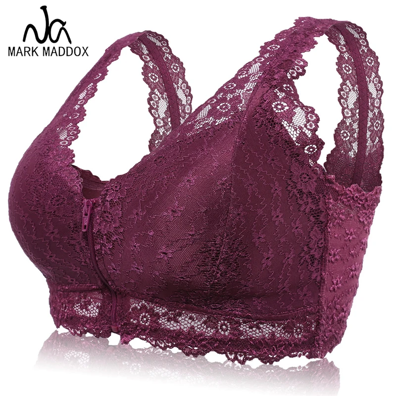 

2019 NEW Hot Lace Woman Underwear Vest Push Up Lingerie Comfortable Sleep Front Closure Zipper Bra Panty Set Plus Size Brassiere