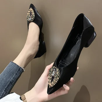 

Shallow Mouth High Heels Pointed Toe Lace-up Velvet Shoes Women Branded Pumps Sandals Ladies 2020 All-Match Slip Om Women's