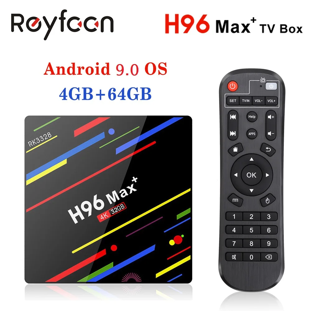 ТВ приставка H96 MAX PLUS Android 9 0 4G 64GB Rockchip RK3328 поддержка 1080p 4K Google Play Store Netflix Youtube 16GB 32GB