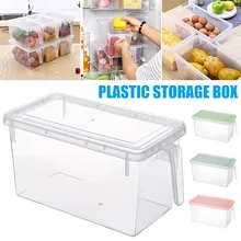 Пластиковые ящики для хранения, коробка для хранения холодильника, контейнеры для хранения продуктов с крышкой для кухонного холодильника, шкафа, ручки, XOA