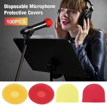 

100PCS/Set Disposable Microphone Covers Disposable Mic Windscreens Hygiene Protective Caps for Handheld Microphone