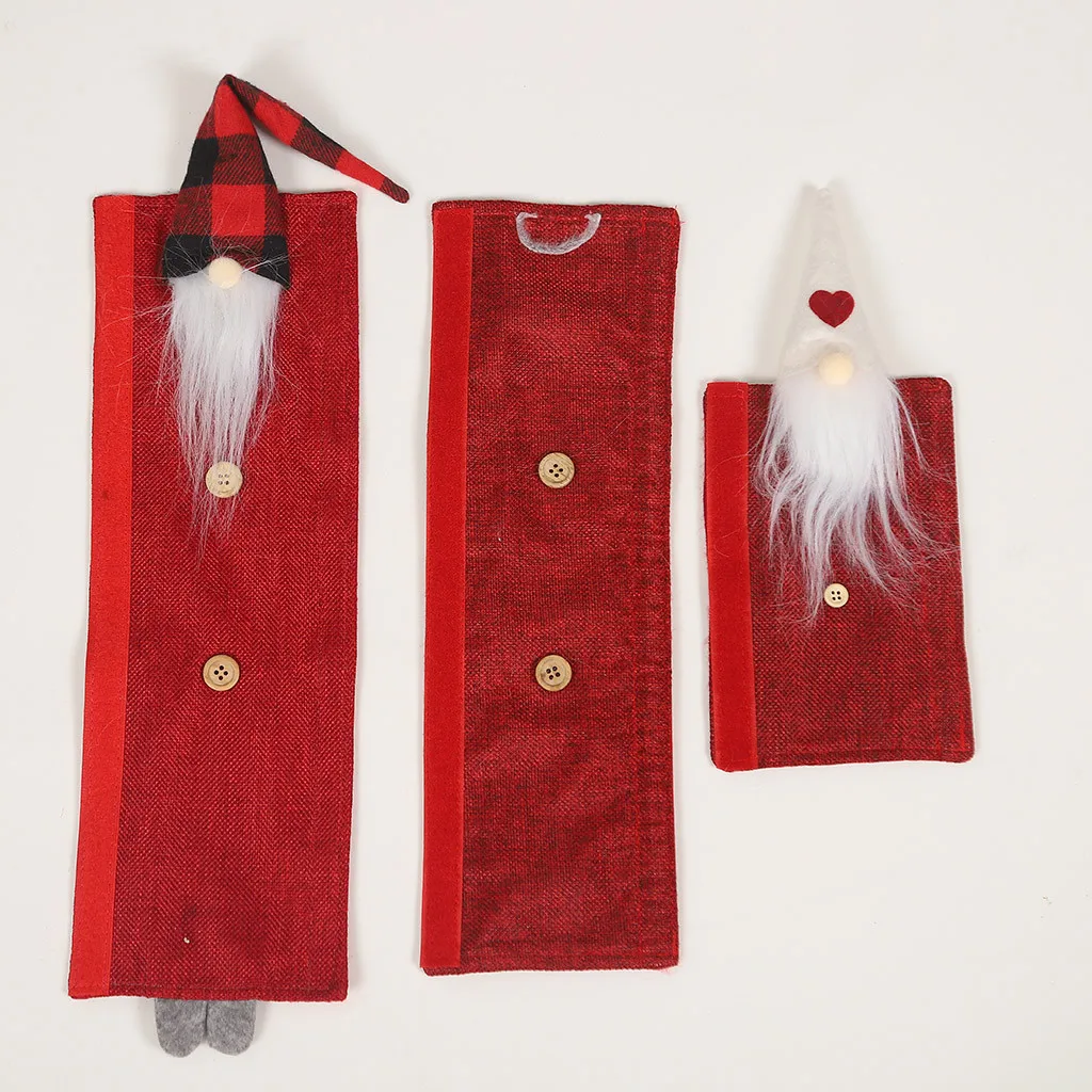 8PC Christmas Refrigerator Door Handle Cloth Cover Home Kitchen Party Decor