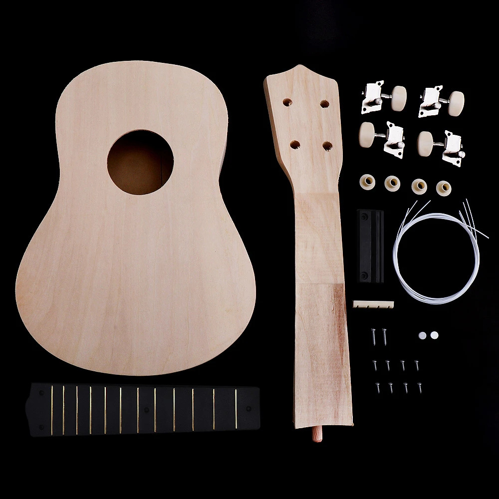 Polegada Simples Ukulele Faça Você Mesmo Havaí Guitarra Handwork Apoio Pintura Crianças 21 Kit