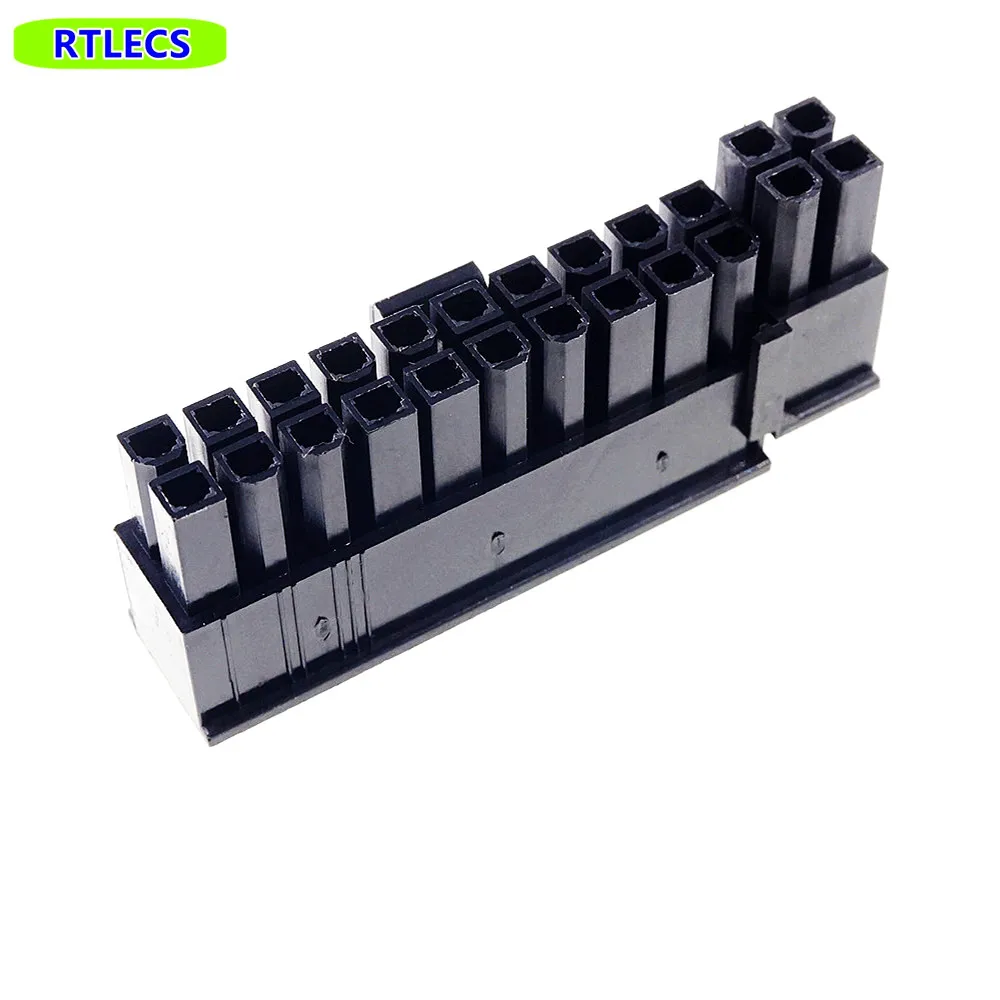 

50pcs 5557 4.2 mm 24 pin ( 20 + 4) Position Male housing Plug Computer ATX Power Connector plastic shell Slide Rail Design