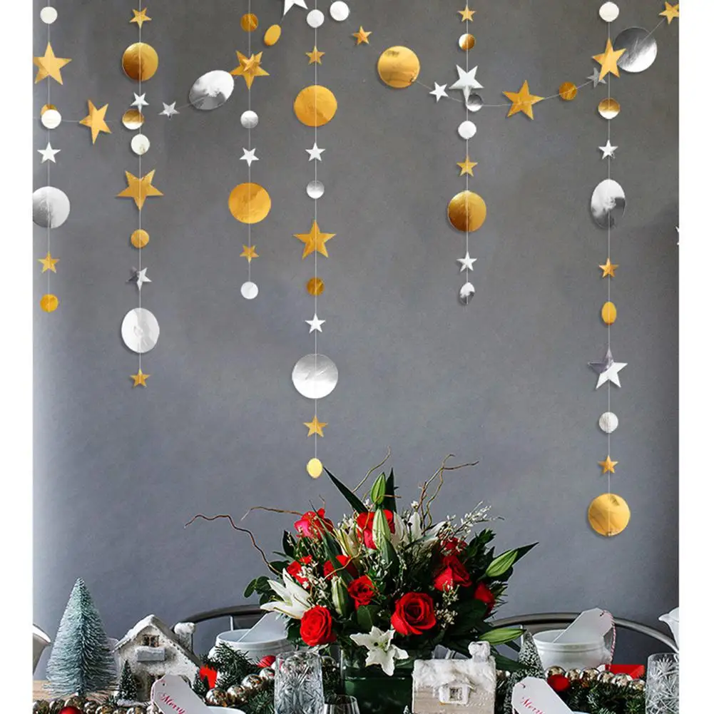 

DishyKooker 4M Circle Star Shape Garland Party Decor for Showcase Classroom Wedding