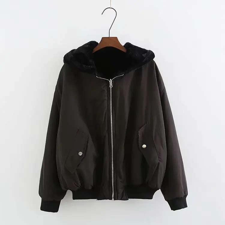 

2018 Western Style Autumn And Winter WOMEN'S Dress New Style Double-sided Wear Pilots Thick plus Velvet Jacket Cotton Coat