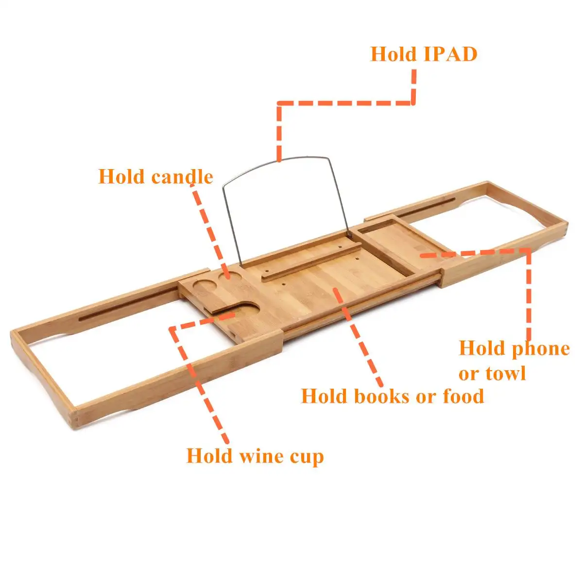 105X22X4 см выдвижной бамбуковый лоток для ванной деревянный стеллаж для хранения Caddy полка для ванной держатель Подставка для ванной комнаты Органайзер аксессуары