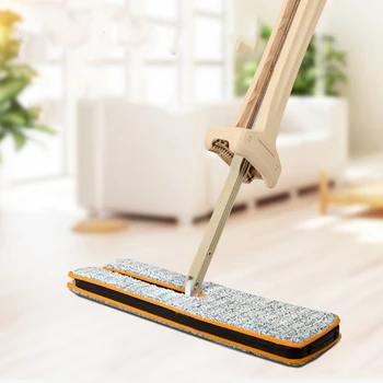 

Self-Wringing Double Sided Flat Mop Non Hand Telescopic Handle Mop Floor Cleaning Tool for Room Kitchen Lazy Double-sided Mop