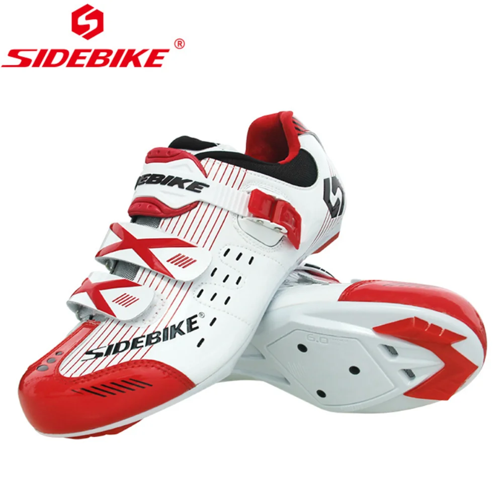Sidebike/велосипедная обувь для шоссейного велосипеда, износостойкая, противоскользящая, дышащая, для спорта на открытом воздухе, мужская, велосипедная обувь с замком - Цвет: white red