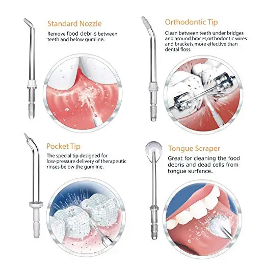 Водный Флоссер 600 мл Стоматологический Ирригатор для полости рта очиститель зубов 7 многофункциональных струйных наконечников и 10 регулируемых напор воды семейный уход