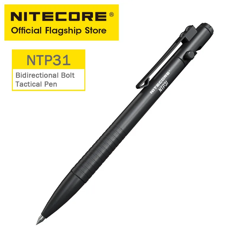 Nitecore NTP31 CNC 양방향 볼트 액션 전술 펜 자기 방어 볼펜 + 텅..