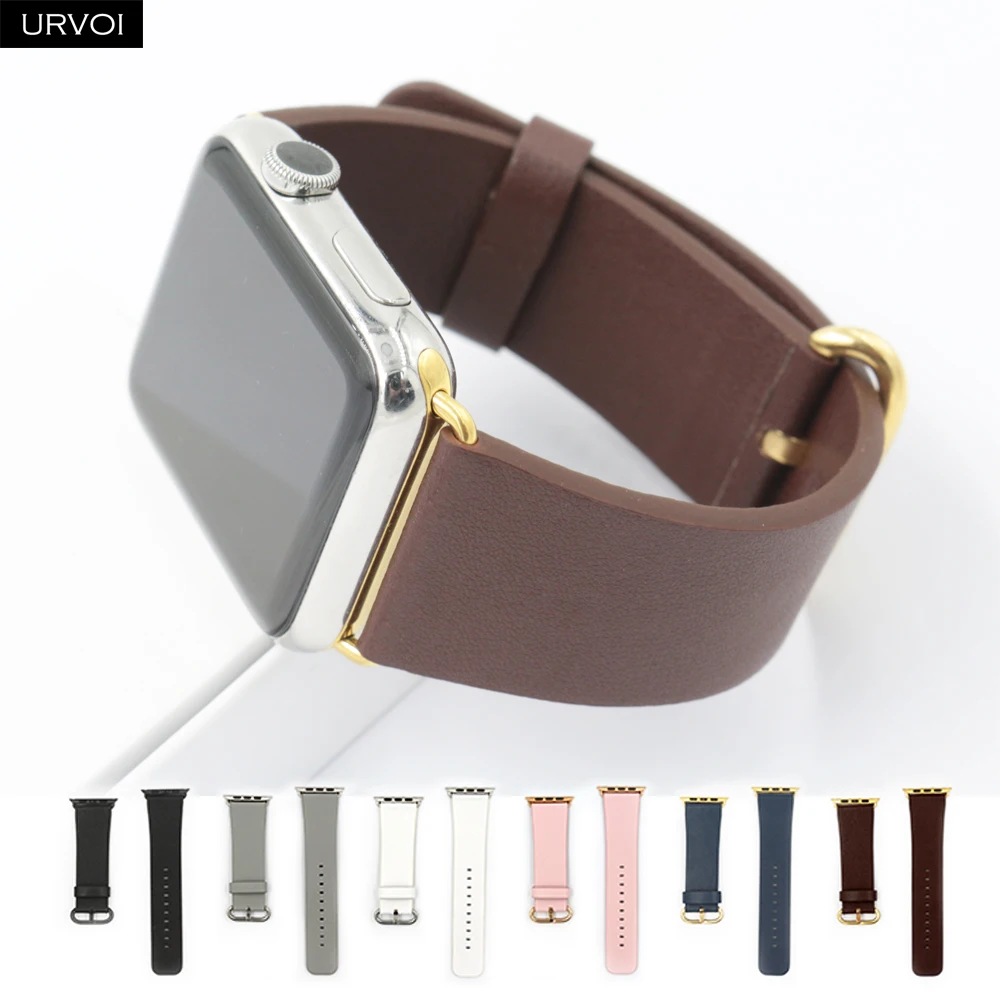 

URVOI leather band for apple watch 4 3 2 1 strap for iwatch swift leather band classic buckle modern design watch accessories