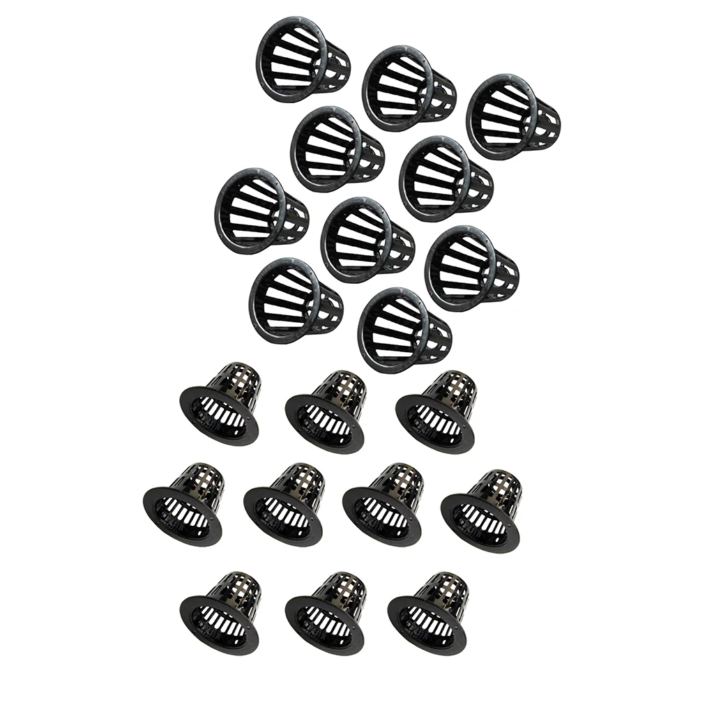 20Pcs Net Cups Slotted Mesh Heavy Duty Filter Plant Net Pot Bucket Basket for Hydroponics Garden Containers B,E