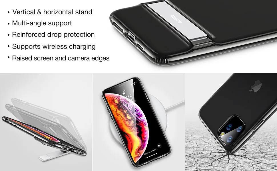 ESR чехол для телефона для iPhone 11 11 Pro 11 Pro Max чехол Вертикальная и горизонтальная подставка металлический чехол с подставкой для iPhone 11