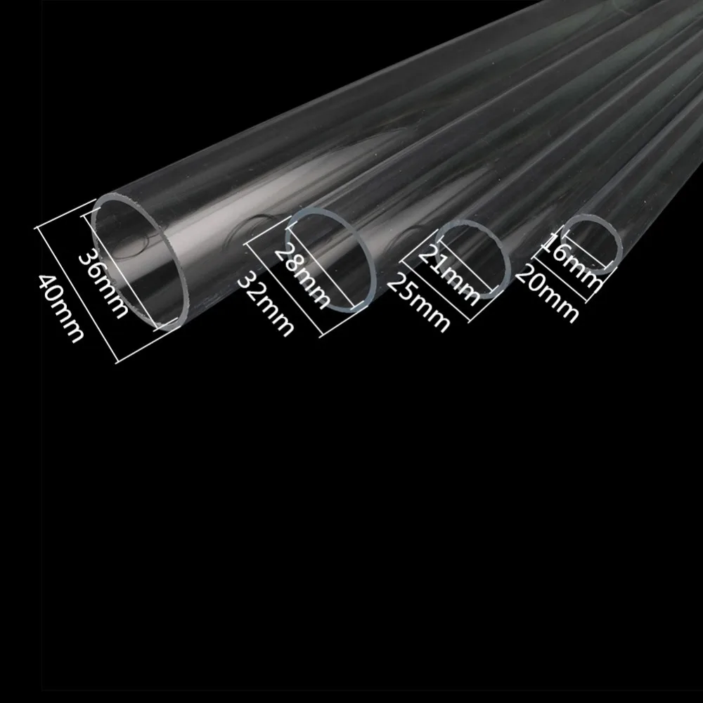 20/25/32/40 мм акриловая труба защитная пленка высокой прозрачности органические Стекло трубка Длина 48~ 50 см аквариум Сад Фитинги для ирригационных систем