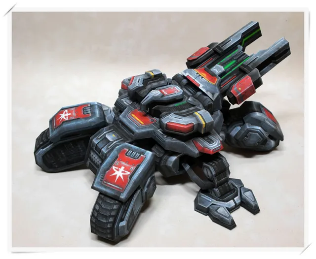 StarCraft 2 Terran Human the Crucio Siege Tank DIY Paper Model 11cm=4" Tall Puzzles Handmade Toy DIY 2