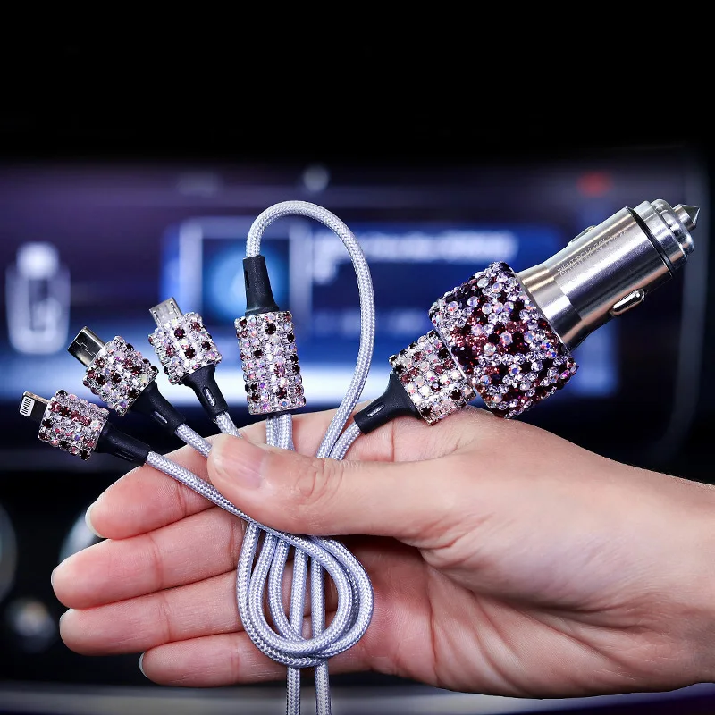 USB-Car-Charger-For-Mobile-Phone-Tablet-GPS-Fast-Charger-Crystal-Diamond-Dual-USB-Car-Phone-Charger-Data-Line-Wire-1711