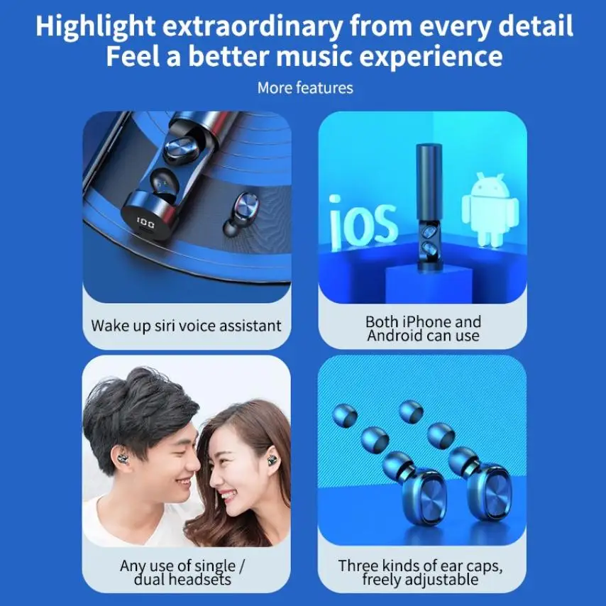B9 TWS Bluetooth Earphone 5 1 Wireless 8D HIFI Sport Earphone MIC Earbuds Gaming Music Headset For Xiaomi Samsung Huawei