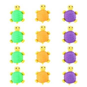 

12pcs Turtle Pencil Eraser Children's Day Gift Tortoise Eraser Stationery Collection Supply (Random Color)