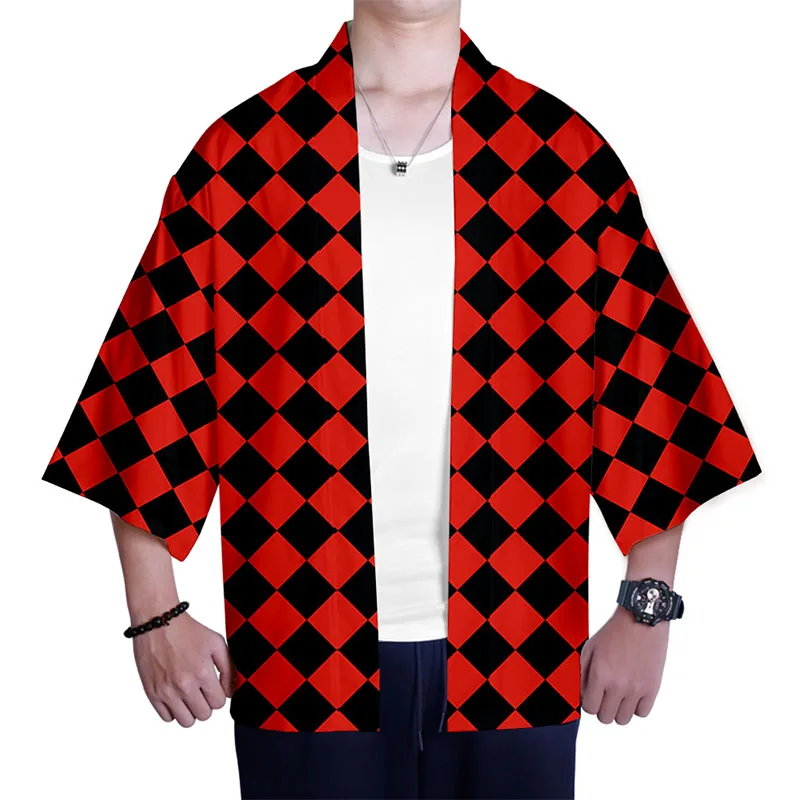 Кимоно с 3d принтом в японском стиле, для мужчин и женщин, для косплея, с рукавом семь точек, кардиган, куртки, топы