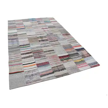 

200x302 Cm Beige Handmade Rugs Patchwork Rug-7x10 Ft