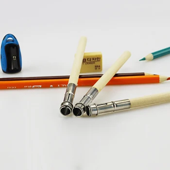 

10Pcs/set Adjustable Pencil Extender Wooden Holder Painting Drawing Tool Writing Pencil Pan Holder Kid Learning Practise Pen Aid