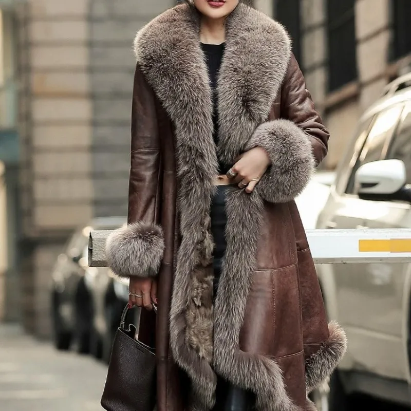 Winter Sheepskin Shearling Coat Women 