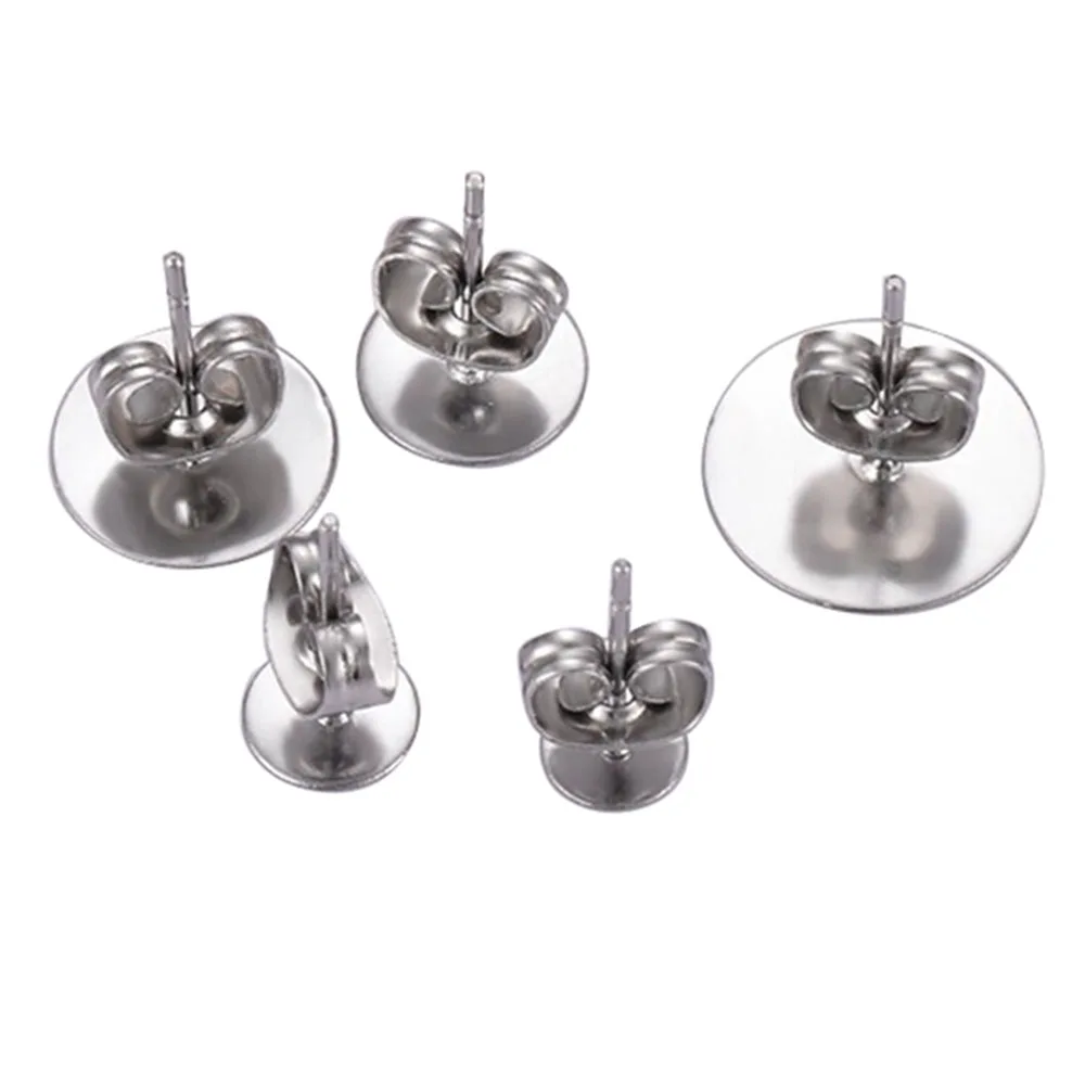 100 шт./лот нержавеющая стальная заготовка пост серьги гвоздики с база шпильки