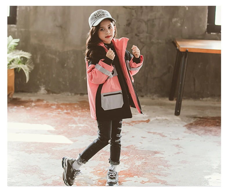 Лыжная одежда для девочек стеганая куртка в западном стиле, новинка г., детская утепленная одежда в Корейском стиле, qiu don