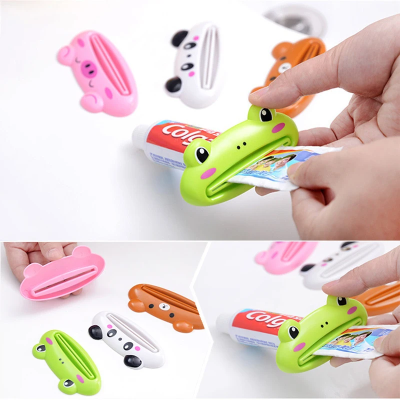3PC Toothpaste Dispenser Cartoon Tube Toothpaste Squeezer Squeeze For Kids Child 