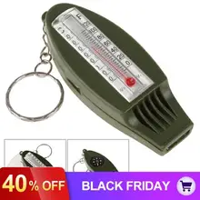 4-в-1 к повседневной одежде многофункциональные спасательный свисток+ компас+ увеличительное+ термометр для измерения температуры тела Отдых на природе с кольцом для ключей