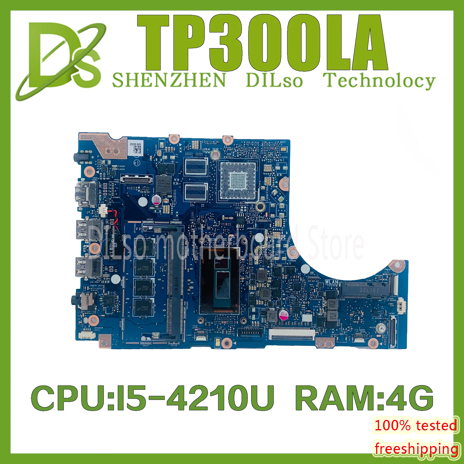 KEFU TP300LA для ASUS Q302LA Q302L TP300 TP300L материнская плата I5-4210U 4G RAM ноутбука 1 9 ГГц тестовая
