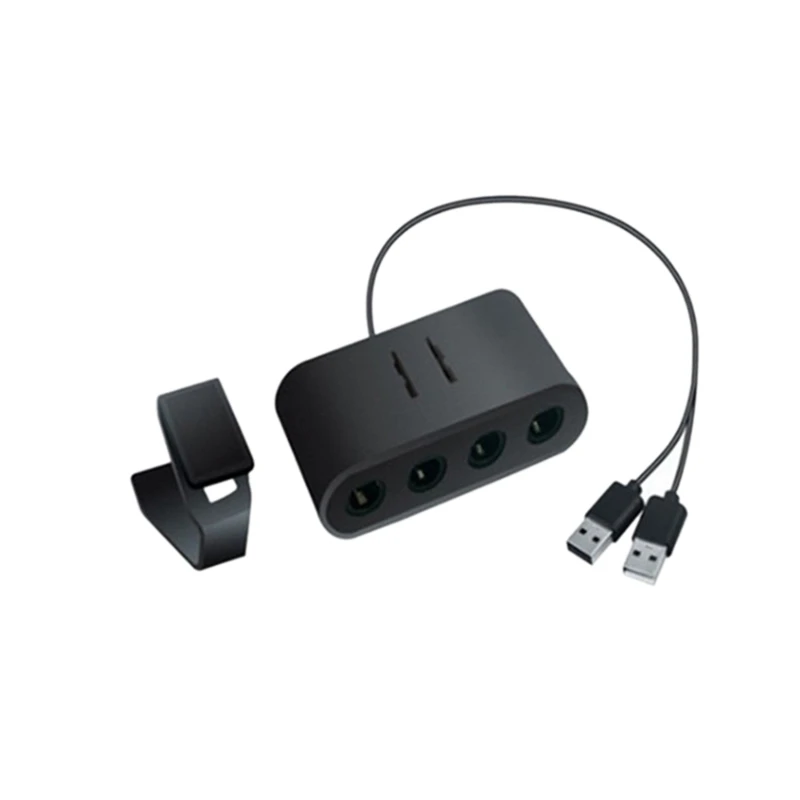 

3 In 1 Gamepad Adapter With Clip Base 4 Port Usb Gc Game Square Game Controller Adapter Converter For Nintend Switch For P#8