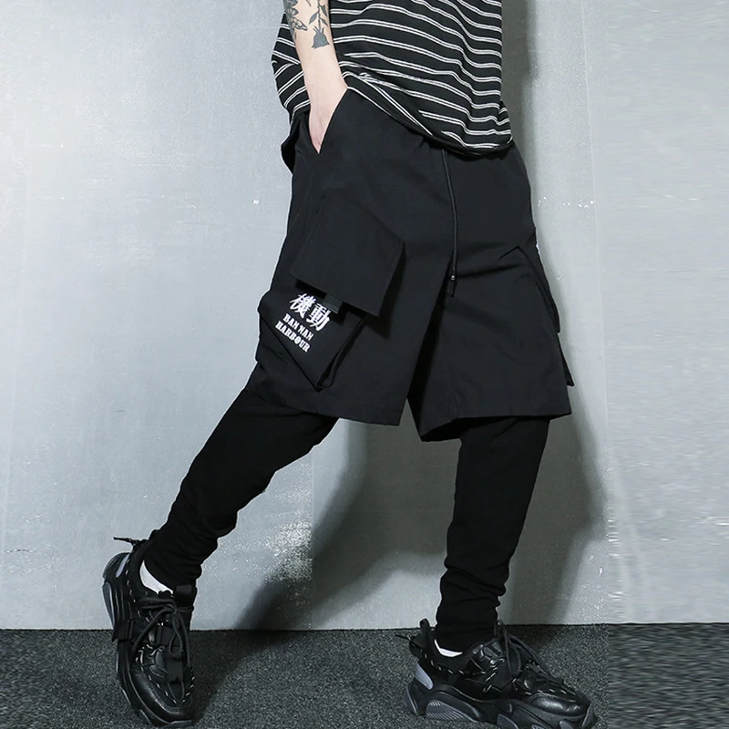 11 BYBB'S DARK Tactical Functional Cargo Pants Joggers Men Fake two Pieces Trousers Hip Hop Streetwear Pant Black GB246 4
