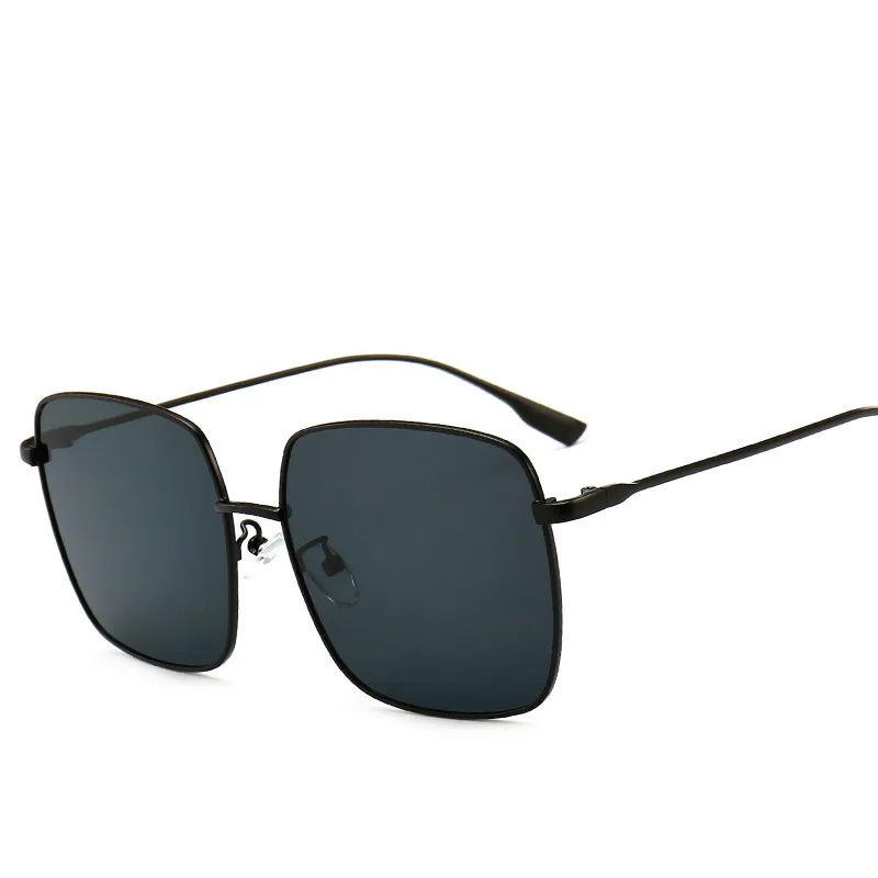 RBRARE 2023 Novos Óculos de Sol Femininos com Armação Grande Vintage e Espelho Plano Quadrado em Metal para Rosto Redondo_voghion.com