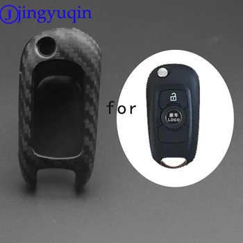 

jingyuqin Carbon Silicone Car Key Case Cover For Chevrolet Cruze Epica Lova Camaro Impala