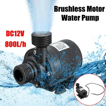 

DC 12V 5M 800L/H Portable Mini Brushless Motor Ultra-quiet Submersible Water Pump for Cooling System Fountains Heater