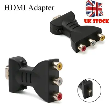 

2020 HDMI to 3 RCA Video Audio AV Adapter Component Converter for HDTV DVD Projector Digital Cables