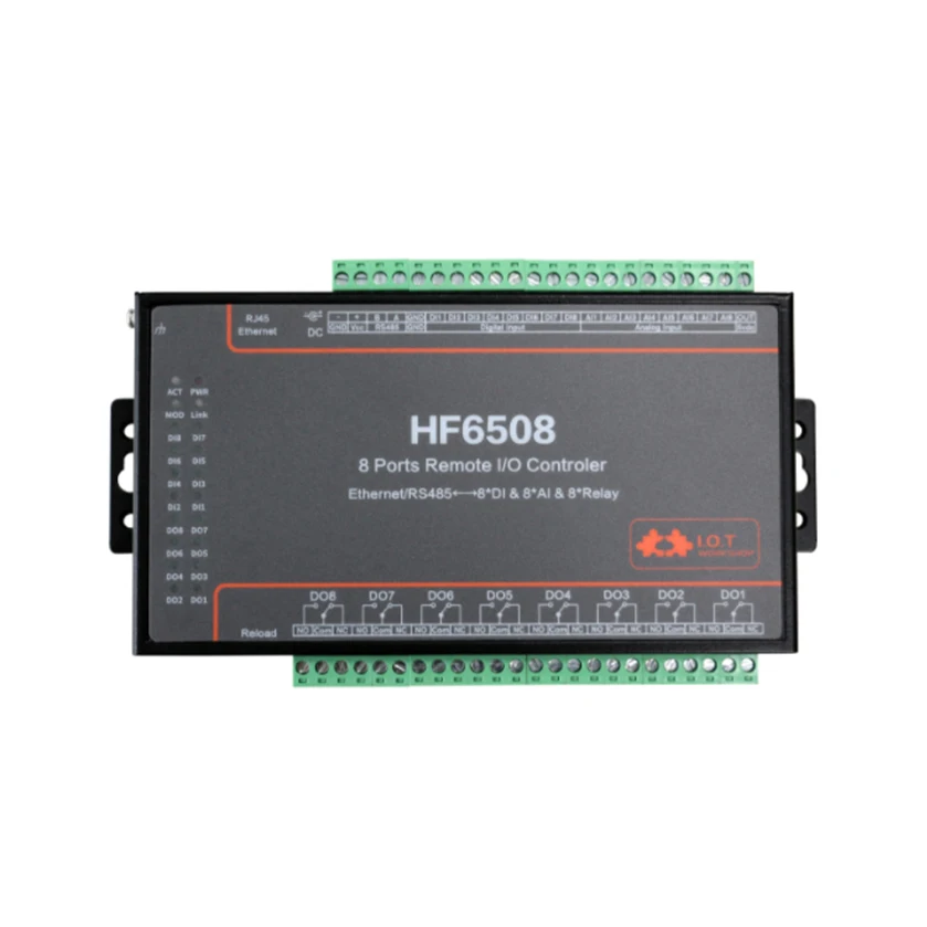 HF6508 8 DI DO Way IO контроллер RS485 Ethernet пульт дистанционного Реле Контроллер IOT
