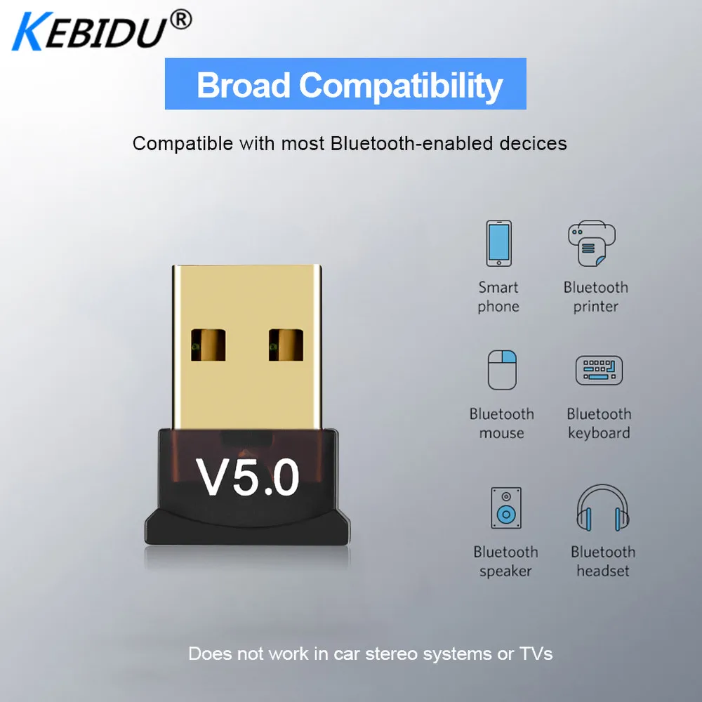 Bluetooth адаптер Kebidu Mini BT 5 0 беспроводной USB передатчик музыкальный приемник для